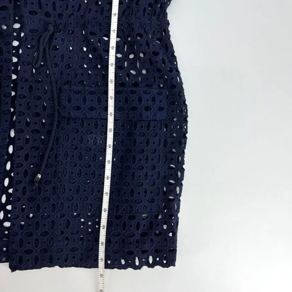 Chico's Navy Eyelet Swim Cover-Up Chico's Size 1 M (8)